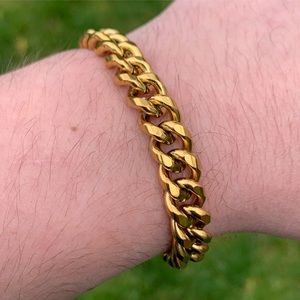 9mm Gold Cuban Bracelet Adjustable